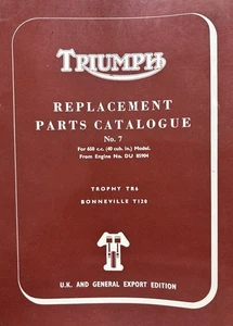 TRIUMPH TROPHY TR6 / BONNEVILLE T120 - CATÁLOGO PIEZAS TRIUMPH 1968 - Imagen 1 de 6