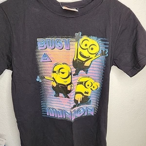 DESPICABLE ME3 MINIONS BOYS BUST A MINION SHORT SLEEVE Large 14/16 - Picture 1 of 4