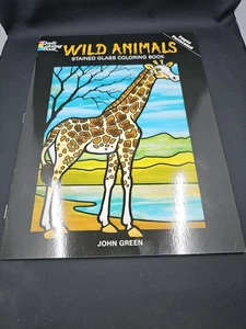 Wild Animals Stained Glass Coloring Book by John Green 1992 VTG  - Imagen 1 de 11