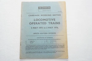 1975 Southern Region Carriage Railway Working Notice South Eastern Loco Trains - Picture 1 of 5
