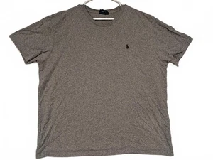 Ralph Lauren T-Shirt meliert grau Rundhals Baumwolle klassische Passform Herren XL - Bild 1 von 6