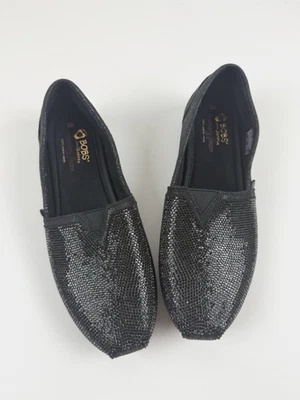 Женские мокасины BOBS From Sketchers без шнуровки размер 8 Вт с заклепками черные - Изображение 1 из 4