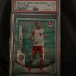 2023-24 Topps Bundesliga Aqua Bubble Wave #84 Leroy Sane PSA 10 - Picture 1 of 3