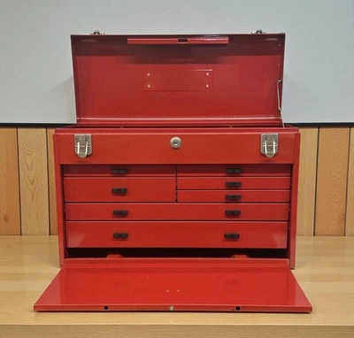 Vintage Kennedy Rare Red #520 Machinist Tool Chest 7 Drawer Toolbox with Keys - Image 1 of 4