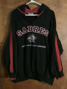Buffalo Sabres Hoodie Mens XL Black Lee Sport NHL Hockey Pullover Sweatshirt 90s - Picture 1 of 5