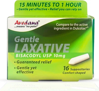 Bisacodyl Laxative Suppository | USP 10Mg for Fast, Gentle Constipation Relief | Foto 1 de 4