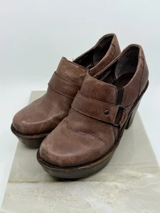 Vintage Born Womens Brown Clog Harness Zip Platform Shoe Size 6 Comfort Boho - Picture 1 of 9