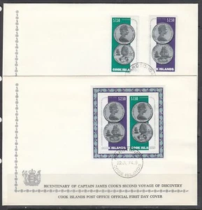 Cook Islands Scott 406-7a FDC - Captain James Cook 2nd Voyage - Picture 1 of 1