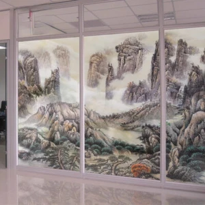 Window Film Static Cling Stained Frosted Glass Sticker Chinese Painting Decals - Picture 1 of 24