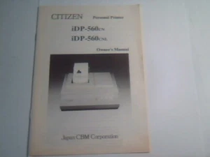 Manual Guía del usuario - Impresora personal Citizen iDP-560CN iDP-560CNL Japón CBM - Imagen 1 de 6