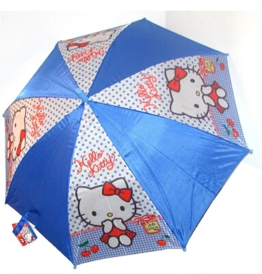 Hello Kitty Paraguas En Paño Automático Varios Colores Azul Rojo Niña - Imagen 1 de 2