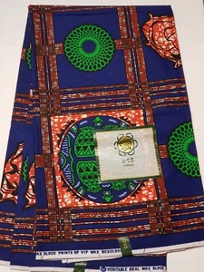 African Wax Print Sewing Fabric Nigeria Ankara 100%Cotton Sewing Cloth 6 yards - Picture 1 of 1