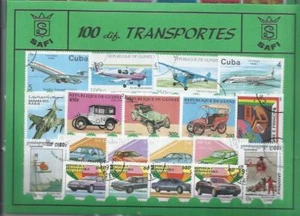 Conjunto de 100 Sellos usados diferentes del tema: TRANSPORTES. - Picture 1 of 1