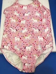 Bathing Suit Suits Pink Purple Green Blue Red Heart Unicorn Girl Girls Large - Picture 1 of 1