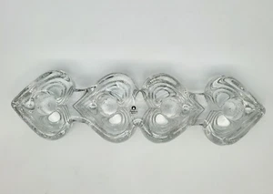 Vintage Pukeburg Sweden Glass Heart Four Candle Holder - Picture 1 of 16