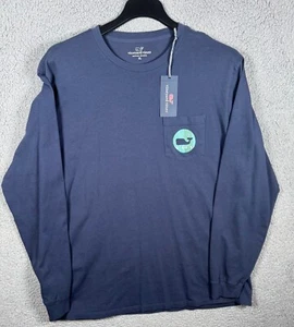 Vineyard Vines Sweatshirt Mens Extra Large XL Blue Crew Neck Pocket NWT - Picture 1 of 8