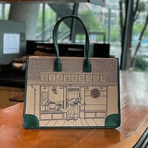 Starbucks 50th Anniversary Lady Leisure Large Tote Bamboo Bag Hot New - Picture 1 of 14