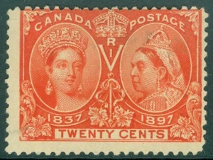 EDW1949SELL : CANADA 1897 Scott #59 Very Good, Used. Very light cancel. Cat $190 - Picture 1 of 2