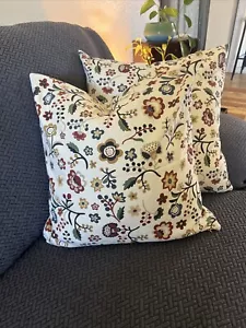 Set Of 2 IKEA Brunort 20x20” 100% Cotton Pillow Covers Floral - Picture 1 of 4