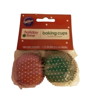 Wilton Candy Cups Red Green Polka Dot Christmas Small Mini Craft Baking - Picture 1 of 5