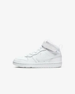 Little Kid's Nike Court Borough Mid 2 White/White-White (CD7783 100) - Picture 1 of 5