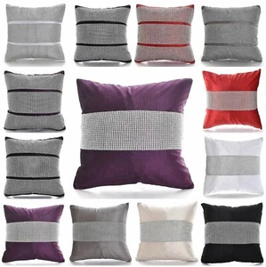 2-Tone FUAX SILK DIAMANTE Velvet CUSHION COVER OR 100% Polyester Filled CUSHIONS - Picture 1 of 28