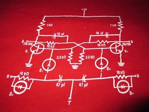 CAMISETA ROJA DE COLECCIÓN DUSTIN'S CIRCUITO DIAGRAM 2N708 STRANGER THINGS ELECTRONICS-L-NUEVA - Imagen 1 de 4