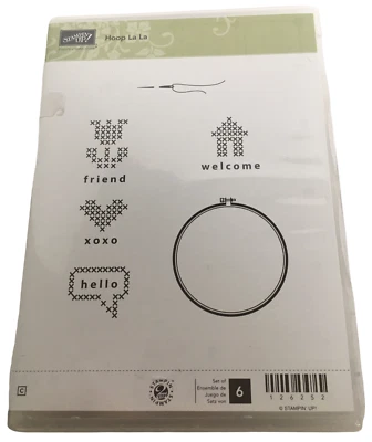Stampin Up Clear Mount Stamps Hoop La La Cross Stitch Hoop Sewing Card Making - Image 1 of 4