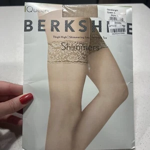 Berkshire Shimmers Thigh High Candlelight Stockings, Queen 1 Size, Style 1340 - Picture 1 of 6