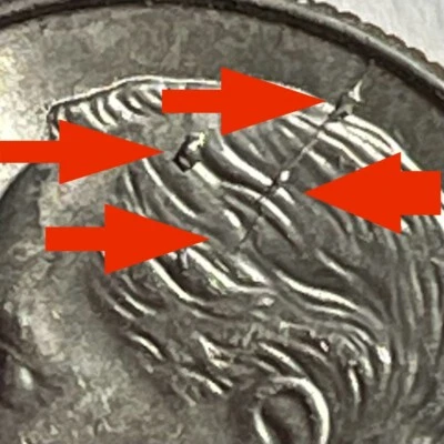 2015 P Roosevelt Dime Large Obverse Die Breaks 46500001 - Image 1 of 4