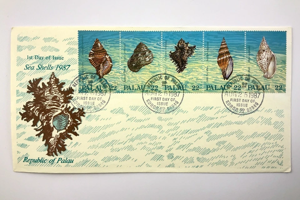 1987 World Wide Event Cover Republic Of Palau Sea Shells Envelope 540C - Image 1 of 4