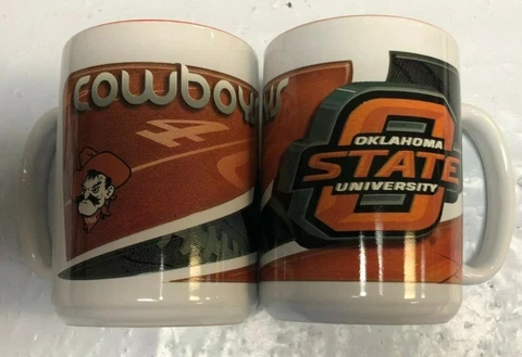 Oklahoma State Cowboys 15oz 2 Tone Sublimated Coffee Mug SET OF 2 Cover