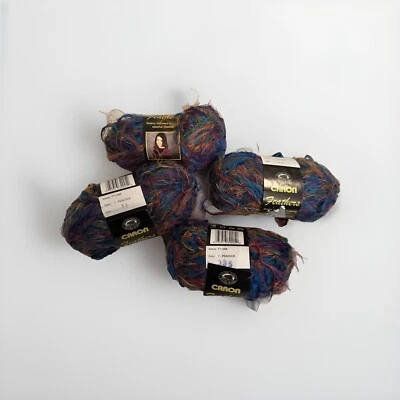 Caron Feathers Chenille Yarn 1.76 oz, 70 Yards Color Peacock Eyelash 4x70 yds - Image 1 of 3