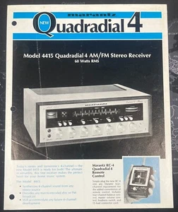MARANTZ MODEL 4115 QUADRADIAL 4 STEREO RECEIVER BROCHURE - NOT A COPY - Picture 1 of 3