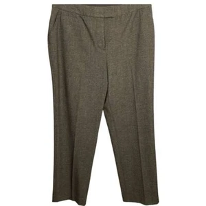 Investements Women's Dress Pants Size 14S Brown Tweed Stretch high waisted - Picture 1 of 11