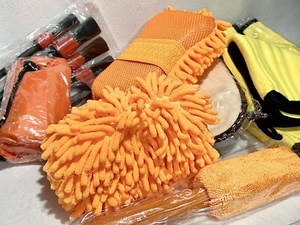 Car Boat Wash Detailing Kit 6 Pcs Set Wash Mitt, Sponge Bucket Detailing Brushes - Picture 1 of 12