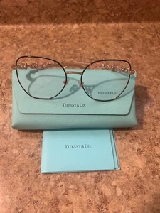 Tiffany & CO TF 1145 6162 schwarze quadratische Brillenfassung mit roségoldenen Ohrstücken - Bild 1 von 8