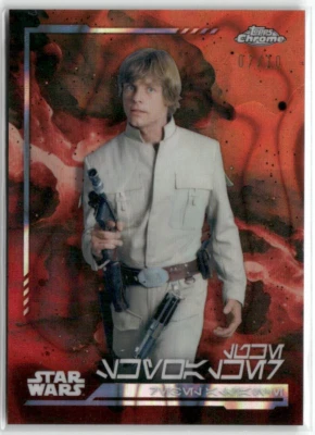 Luke Skywalker Topps Chrome Star Wars 2024 Lava Refractor /10 Aurebesh Insert - Image 1 of 2