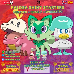 ✨ FUECOCO SPRIGATITO QUAXLY SHINY 🍊 Pokemon Scarlet Escarlata Violet🍇 STARTERS - Bild 1 von 10