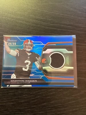 Brandon Weeden 2013 Bowman Football Blue Relic #BR-BW 4/99 Cleveland Browns - Image 1 of 2