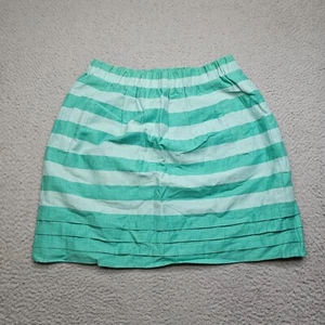 LOFT Ann Taylor Skirt Womens XS Linen Blend Striped Elastic Waist Pull On - Picture 1 of 11