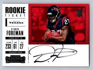 D'Onta Foreman 2017 Contenders Variation On-Card Rookie Ticket Auto #358 Texans - Bild 1 von 2