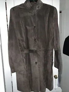 Mod Scooter Girl M&S Suede Fully Lined Coat 14 Beautiful Condition - Picture 1 of 3