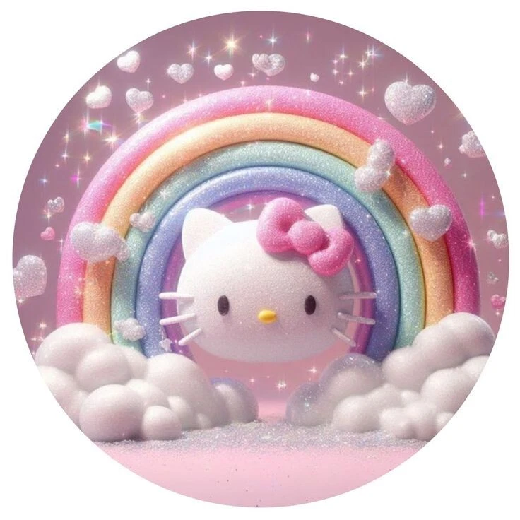 Hello Kitty Tortenaufleger Torte Tortendeko Hello Kitty Essbar Fondantpapier - Bild 1 von 1