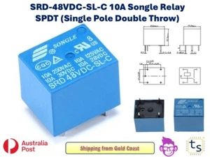 SRD-48VDC-SL-C Relay General Purpose SPDT 10A 48VDC Coil - Picture 1 of 6