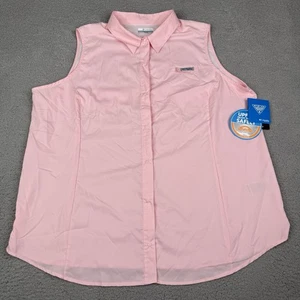 Columbia PFG Shirt Damen 2X rosa ärmellos Tamiami II Angeln UPF Omni-Wick Neu mit Etikett - Bild 1 von 12