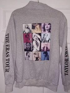 Taylor Swift The Era Tour Sweatshirt Damen Extra Large 1/4 Zip grau LESEN - Bild 1 von 22