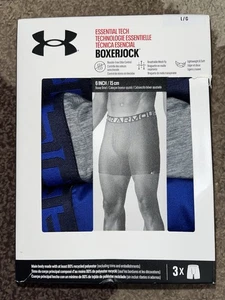 Neu im Karton Under Armour 3er-Pack Essential Tech Boxershorts 6 Zoll Schrittlänge Large 42 $ - Bild 1 von 3