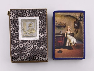 Waddingtons Lady In Pub Playing Cards Deck with Case Vintage Complete Set - Image 1 of 4