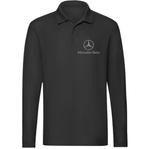 Polo Nera Mercedes RICAMATA Abbigliamento Automotive T shirt Automobili Tuning L - Foto 1 di 7